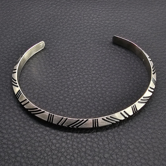 Viking Silver Cuff Bracelet WOLFE & RIFF