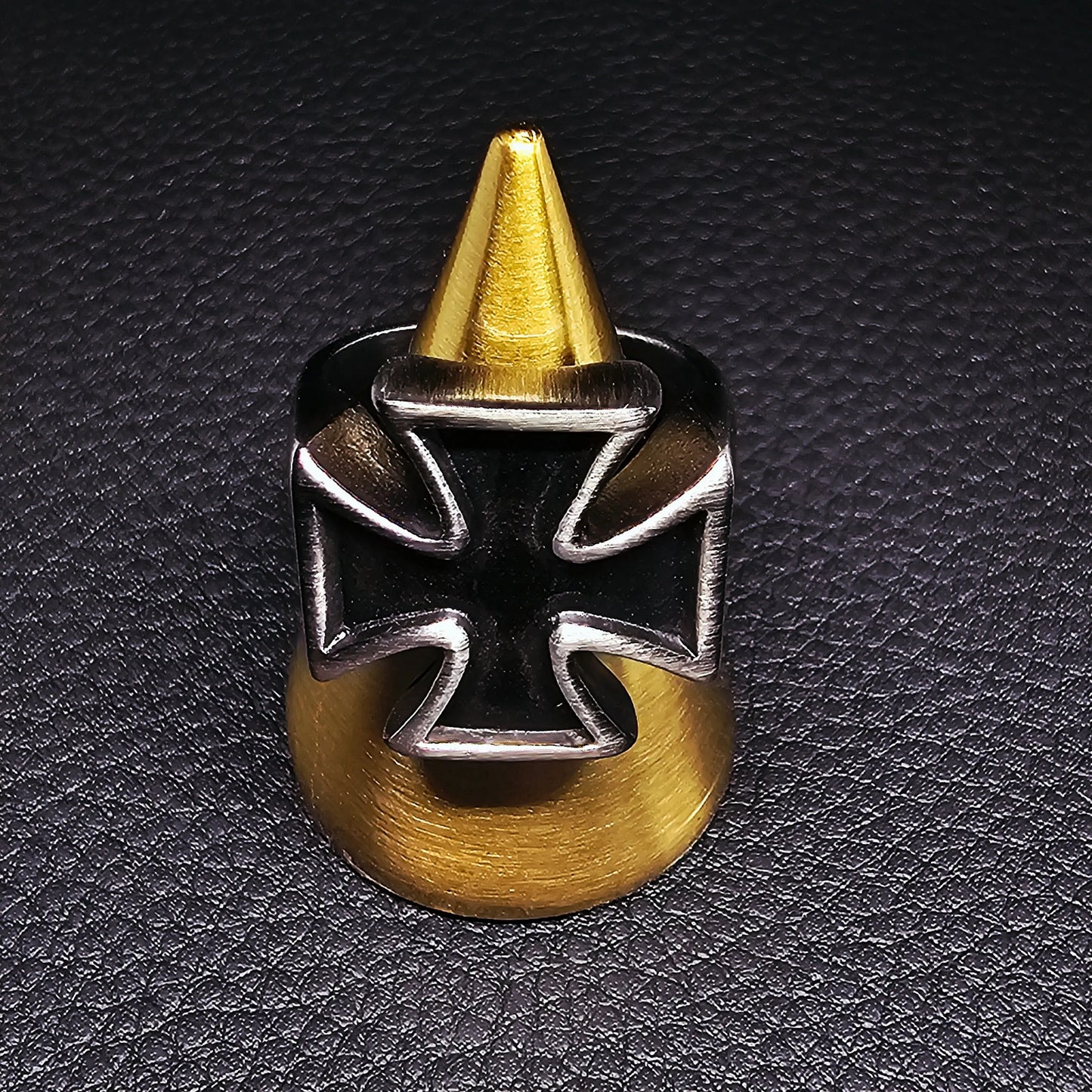 Blackened Iron Cross Ring WOLFE & RIFF