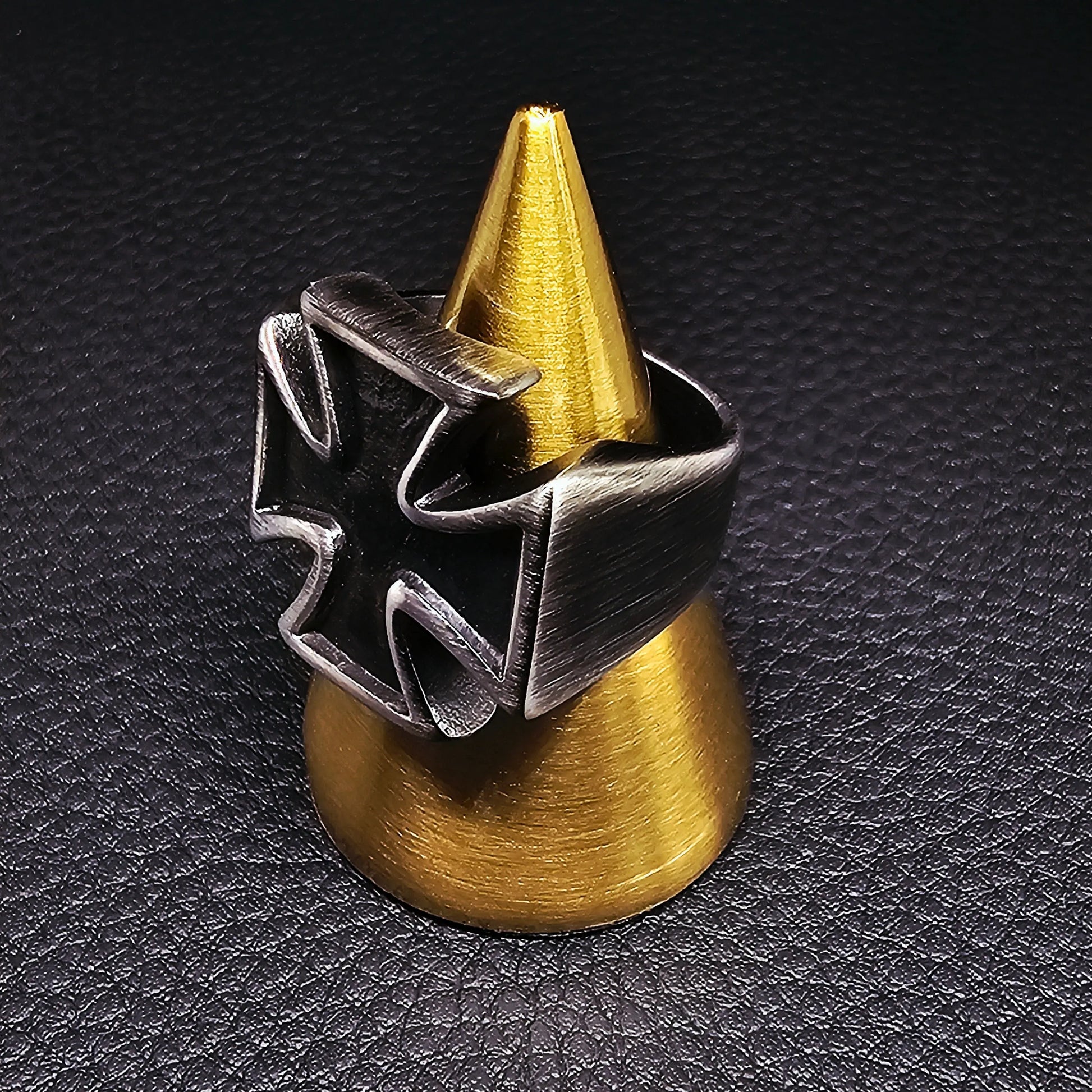 Blackened Iron Cross Ring WOLFE & RIFF